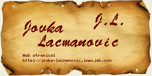 Jovka Lacmanović vizit kartica